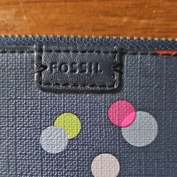 Fossil Blue Wristlet with Colorful Dots - Picture 2 of 3